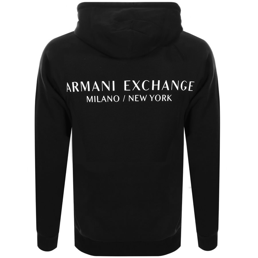 Armani Exchange Logo Hoodie Black Mainline Menswear